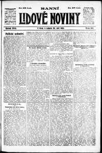 Lidov noviny z 20.9.1919, edice 1, strana 1