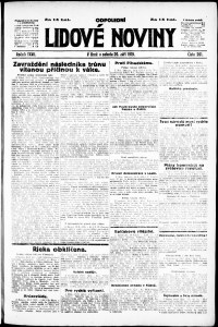 Lidov noviny z 20.9.1919, edice 2, strana 1