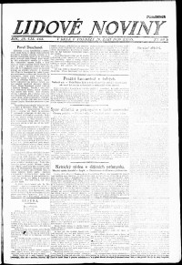 Lidov noviny z 20.9.1920, edice 1, strana 1