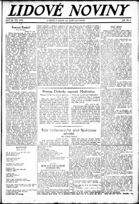 Lidov noviny z 20.9.1921, edice 1, strana 1