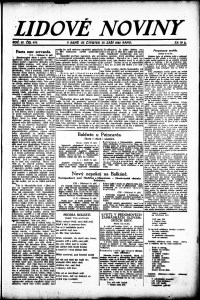 Lidov noviny z 20.9.1923, edice 1, strana 1