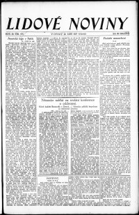 Lidov noviny z 20.9.1927, edice 1, strana 1