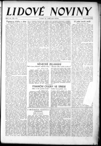 Lidov noviny z 20.9.1932, edice 1, strana 1