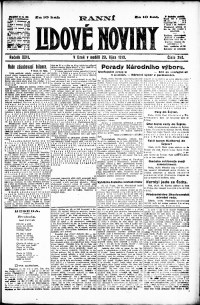 Lidov noviny z 20.10.1918, edice 1, strana 1