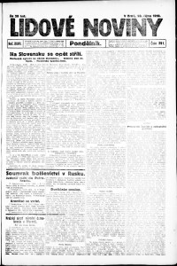 Lidov noviny z 20.10.1919, edice 1, strana 1