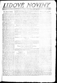 Lidov noviny z 20.10.1920, edice 1, strana 1