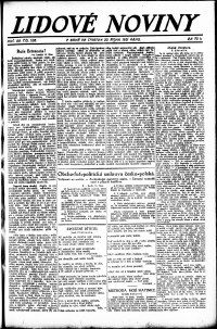 Lidov noviny z 20.10.1921, edice 1, strana 1