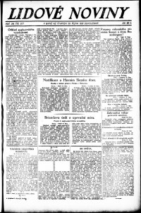 Lidov noviny z 20.10.1921, edice 2, strana 1