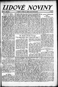 Lidov noviny z 20.10.1922, edice 2, strana 1