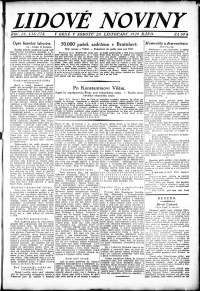 Lidov noviny z 20.11.1920, edice 1, strana 1