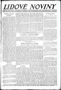 Lidov noviny z 20.11.1920, edice 2, strana 1