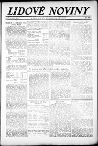 Lidov noviny z 20.11.1921, edice 1, strana 1