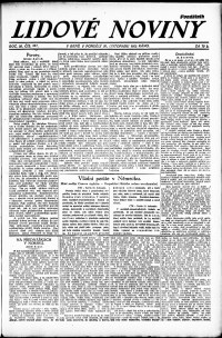 Lidov noviny z 20.11.1922, edice 1, strana 1
