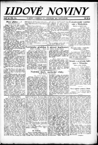 Lidov noviny z 20.11.1922, edice 2, strana 1