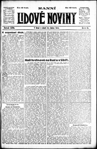 Lidov noviny z 21.1.1919, edice 1, strana 1