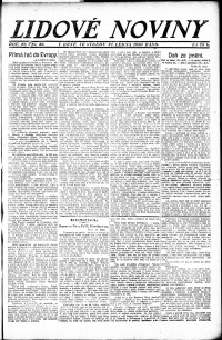 Lidov noviny z 21.1.1920, edice 1, strana 1