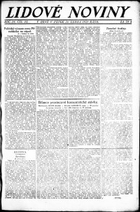 Lidov noviny z 21.1.1921, edice 1, strana 1