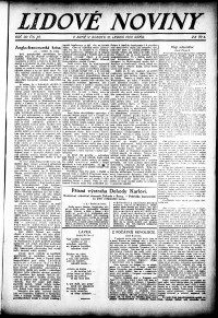 Lidov noviny z 21.1.1922, edice 1, strana 1