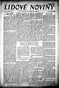 Lidov noviny z 21.1.1924, edice 1, strana 1