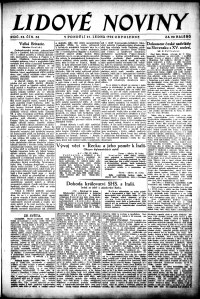 Lidov noviny z 21.1.1924, edice 2, strana 1