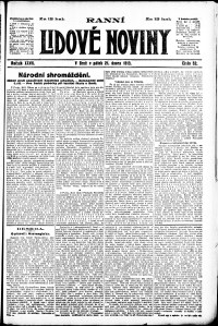 Lidov noviny z 21.2.1919, edice 1, strana 1