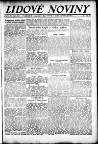 Lidov noviny z 21.2.1920, edice 2, strana 1