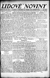 Lidov noviny z 21.2.1921, edice 2, strana 1