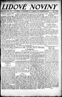 Lidov noviny z 21.2.1921, edice 3, strana 1
