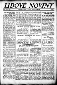 Lidov noviny z 21.2.1922, edice 1, strana 1