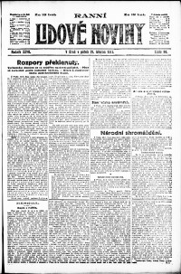 Lidov noviny z 21.3.1919, edice 1, strana 1