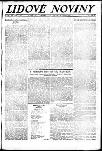 Lidov noviny z 21.3.1920, edice 1, strana 1