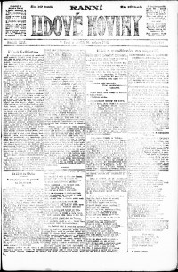 Lidov noviny z 21.4.1918, edice 1, strana 1