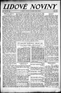 Lidov noviny z 21.4.1922, edice 1, strana 1