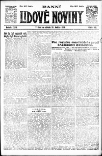 Lidov noviny z 21.5.1919, edice 1, strana 1