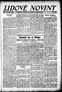 Lidov noviny z 21.5.1920, edice 1, strana 1