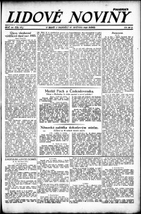 Lidov noviny z 21.5.1923, edice 1, strana 1