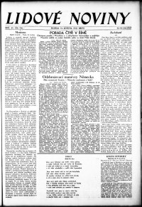 Lidov noviny z 21.5.1933, edice 1, strana 1
