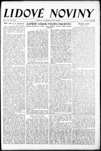 Lidov noviny z 21.6.1933, edice 1, strana 1