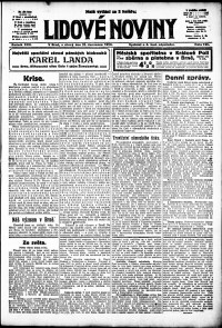Lidov noviny z 21.7.1914, edice 3, strana 1