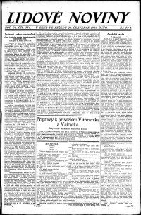 Lidov noviny z 21.7.1920, edice 1, strana 1