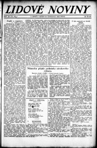 Lidov noviny z 21.7.1922, edice 1, strana 1