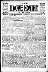 Lidov noviny z 21.9.1918, edice 1, strana 1