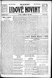 Lidov noviny z 21.9.1919, edice 1, strana 1