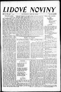Lidov noviny z 21.9.1927, edice 1, strana 1