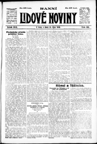 Lidov noviny z 21.10.1919, edice 1, strana 1