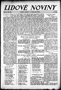 Lidov noviny z 21.10.1922, edice 1, strana 1