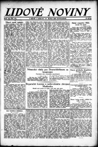 Lidov noviny z 21.10.1922, edice 2, strana 1