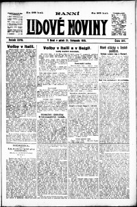 Lidov noviny z 21.11.1919, edice 1, strana 1
