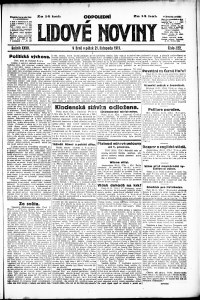 Lidov noviny z 21.11.1919, edice 2, strana 1