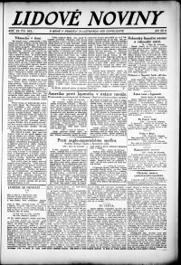 Lidov noviny z 21.11.1921, edice 2, strana 1